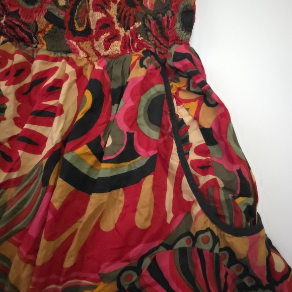 Speed Control Floral Red and Green Women's Pocketed Strapless Dress Sz 2x - Picture 3 of 10